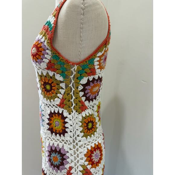 Alemais Crochet Maxi Dress 6 Granny Square Women's Resort Pool Beach - Picture 7 of 12